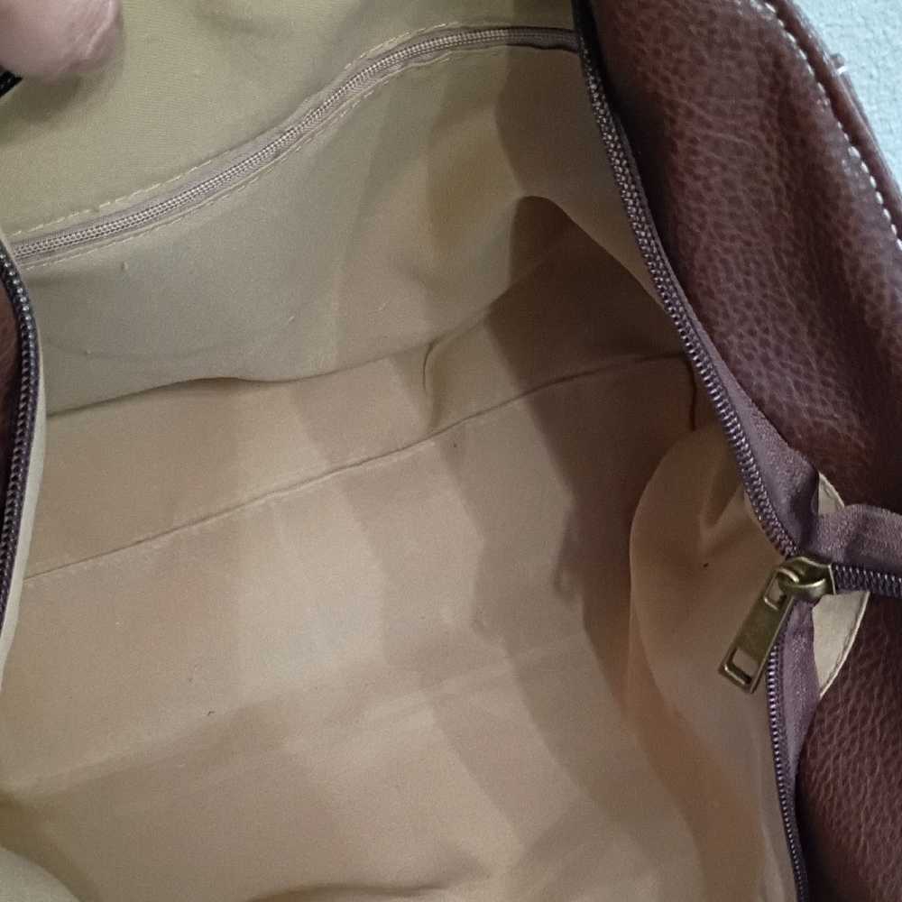 Elegant Denim and Brown Tote Bag - Picture 6 of 6